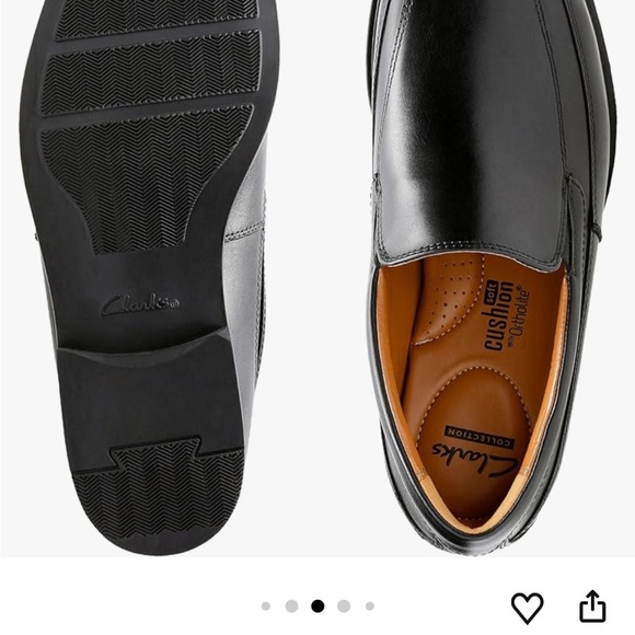 Clarks Tilden Black Leather Slip-On Men’s Loafers - Picture 9 of 9